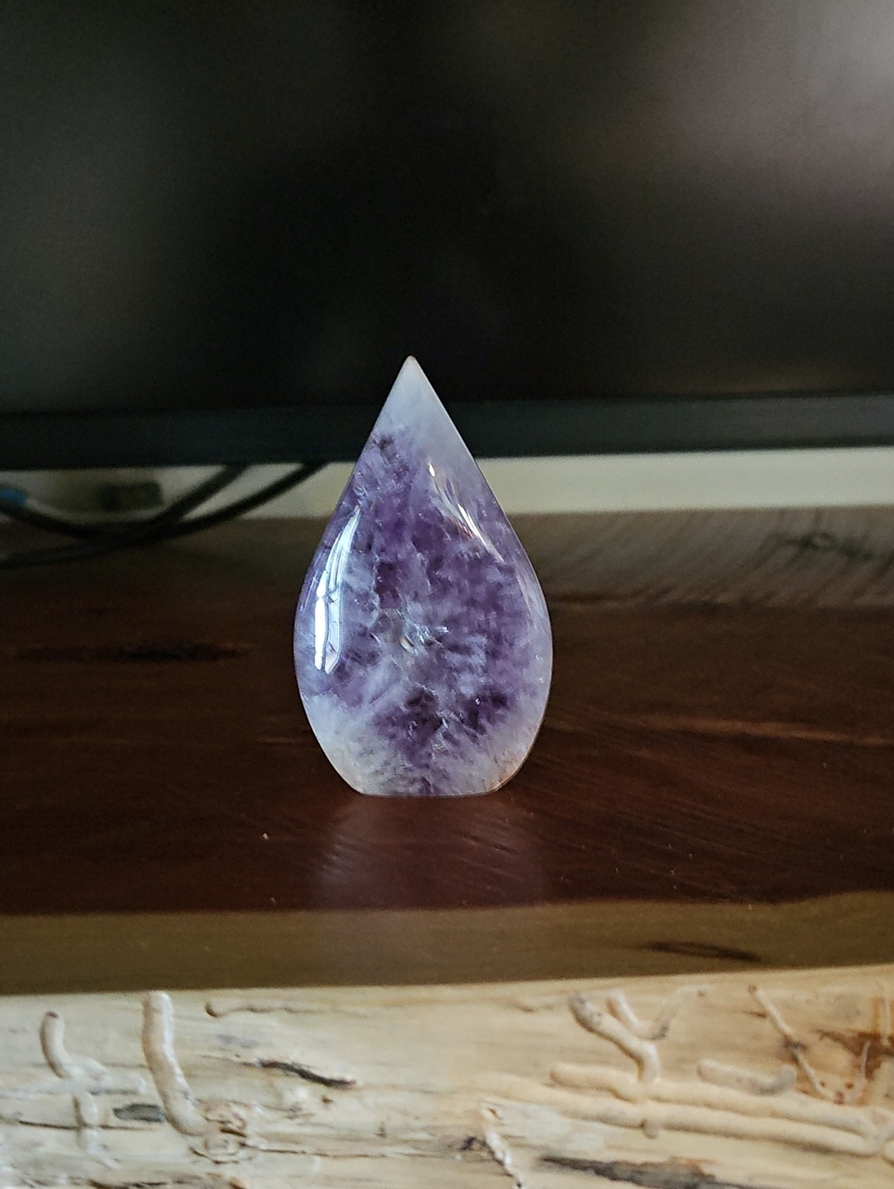 Amethyst Teardrop Crystal Home Accent - Purple